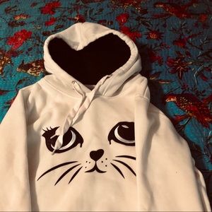 Adorable kitty fleece hoodie! EUC.
